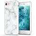True Color Case Compatible with iPhone 7 Case, iPhone 8 Marble Case, White Marble Printed Effect [Stone Texture Collection] Slim Hybrid Hard Back + Soft TPU Bumper Protective Durable Cover