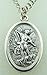 Silver Tone Saint Michael with Guardian Angel Back Medal, 7/8 Inch