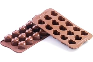 Silikomart Silicone Chocolate Heart Mold, 8.5 inches x 4.5 inches, Brown (SCG01)