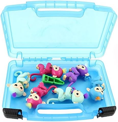 Coldtoy Toy Storage Organizer, Fits 6 Interactive Baby Monkeys, Durable Carrying Case, best for store or carry your baby monkeys (Blue)