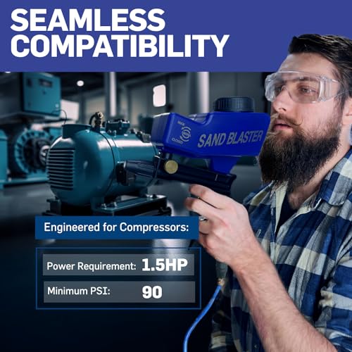 LE LEMATEC AS118 Sand Blaster Gun Kit for Air Compressor, Paint/Rust