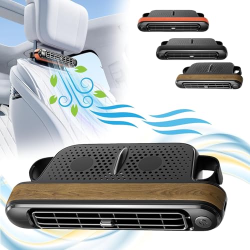 LFKERWMG Car Fan Seat Cooling Fan,Car Headrest Fan for Front Rear Seat,Fan For Rear Facing Car Seat, 3 Wind Speeds Space-Saving For All Cars (Khaki)