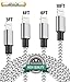 iPhone Charger,Zcen MFi Certified Lightning Cable 4 Pack 3FT 6FT 10FT 10FT Extra Long Nylon Braided USB Charging & Syncing Cord Compatible iPhone Xs/Max/XR/X/8/8Plus/7/7Plus/6S/6S Plus/SE/iPad Grey