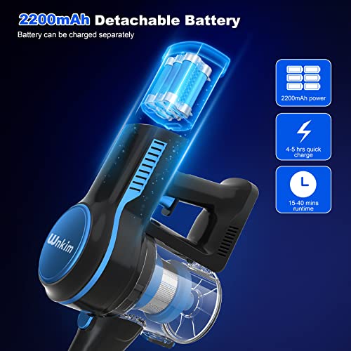 Cordless Vacuum Cleaner, 23Kpa 200W Brushless Stick Vacuum with 3