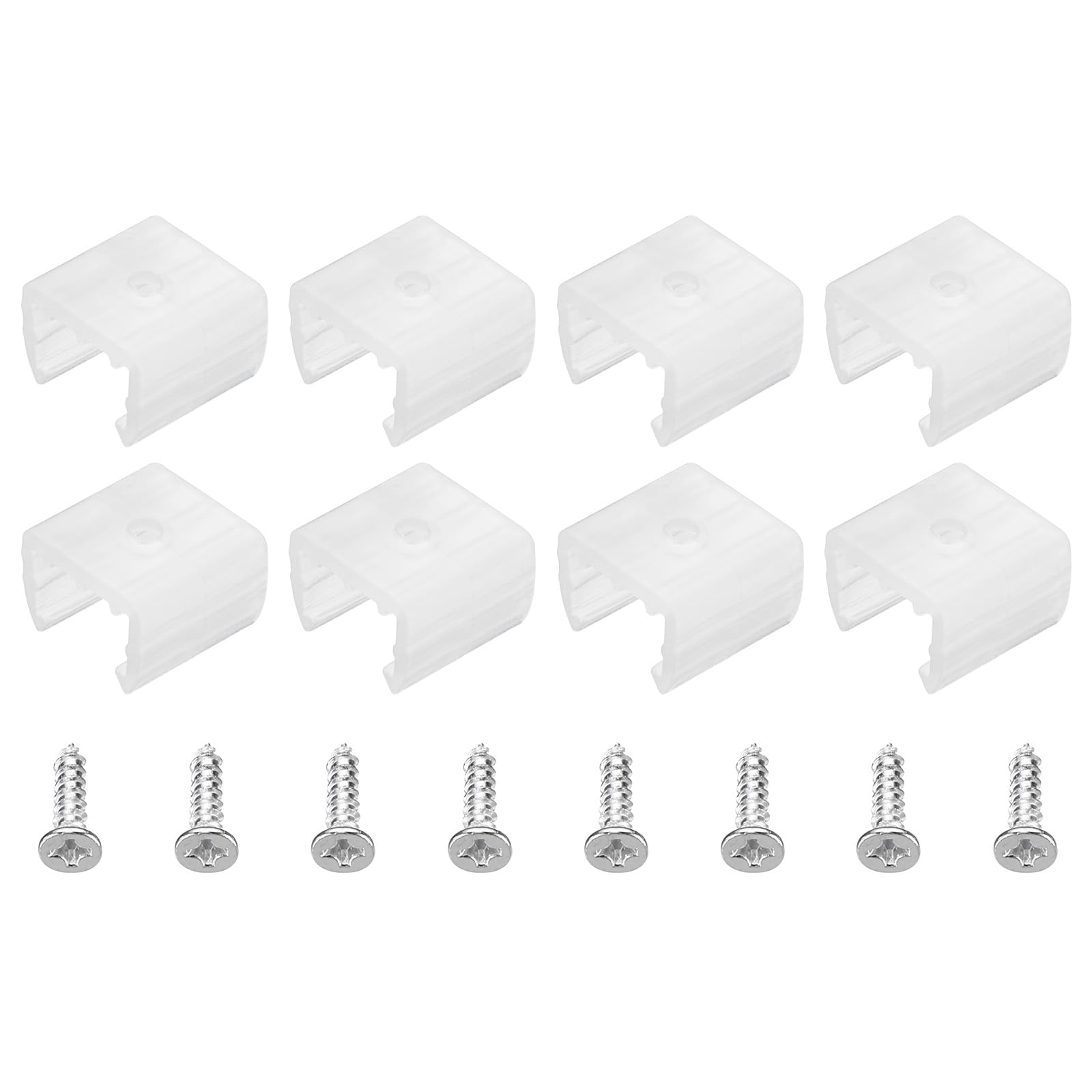 uxcell LED Neon Mounting Clips Holder Mounting Bracket Support Fixing Clamps Fit 10mm to 12mm Silicone LED Neon Strip Lighting, Translucent Pack of 80
