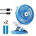 Clip on Fan, Battery Powered Fan [+ EXTRA CHARGING BATTERY], Rechargeable - Blue
