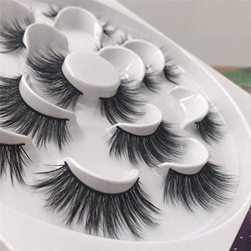 False Eyelashes 3D Lashes Pack Fur Long Lashes Reusable Soft Fake Eyelashes 7 Pairs