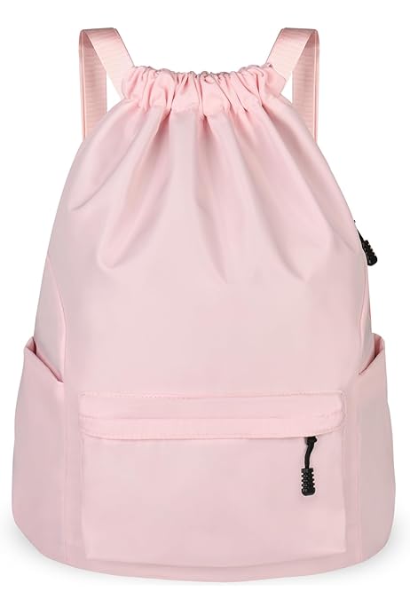 Draw String Back Bag Water-Resistant Drawstring Backpack Large