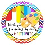 Art Party Thank You Sticker Labels - Boy Girl Kids Birthday Baby Shower Party Supplies - Set of 30