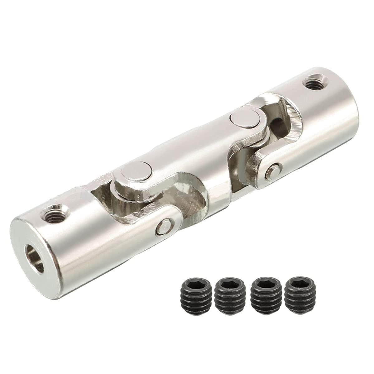 Unifizz D16mm x L58mm bore rotatable universal coupling, Three-section Universal Shaft Coupling Connector, Connector Joint Coupling,10mm to 10mm