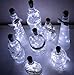 LRCXL Set of 10 Pure White Wine Bottle Cork Lights - 18inch/ 47cm 10 LED Silver Wire Lights String Starry LED Lights Bottle DIY Rustic Wedding Graduation Party Engagement Decorations