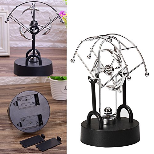 Ovovo Electric Newton Physics Balance Pendulum Newton\'s Cradle Desk Cute Dolphin Figurine Ornament Perpetual Motion Lucky Toy Home Decoration, Home Office Desk Decoration