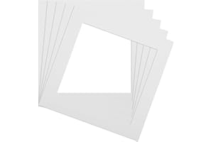 5PCS Picture Frame Mat Board 12x12'' Fade-Resistant 3D Effect Picture Matting with 8x8'' Inner Protective Small Frame Mat for