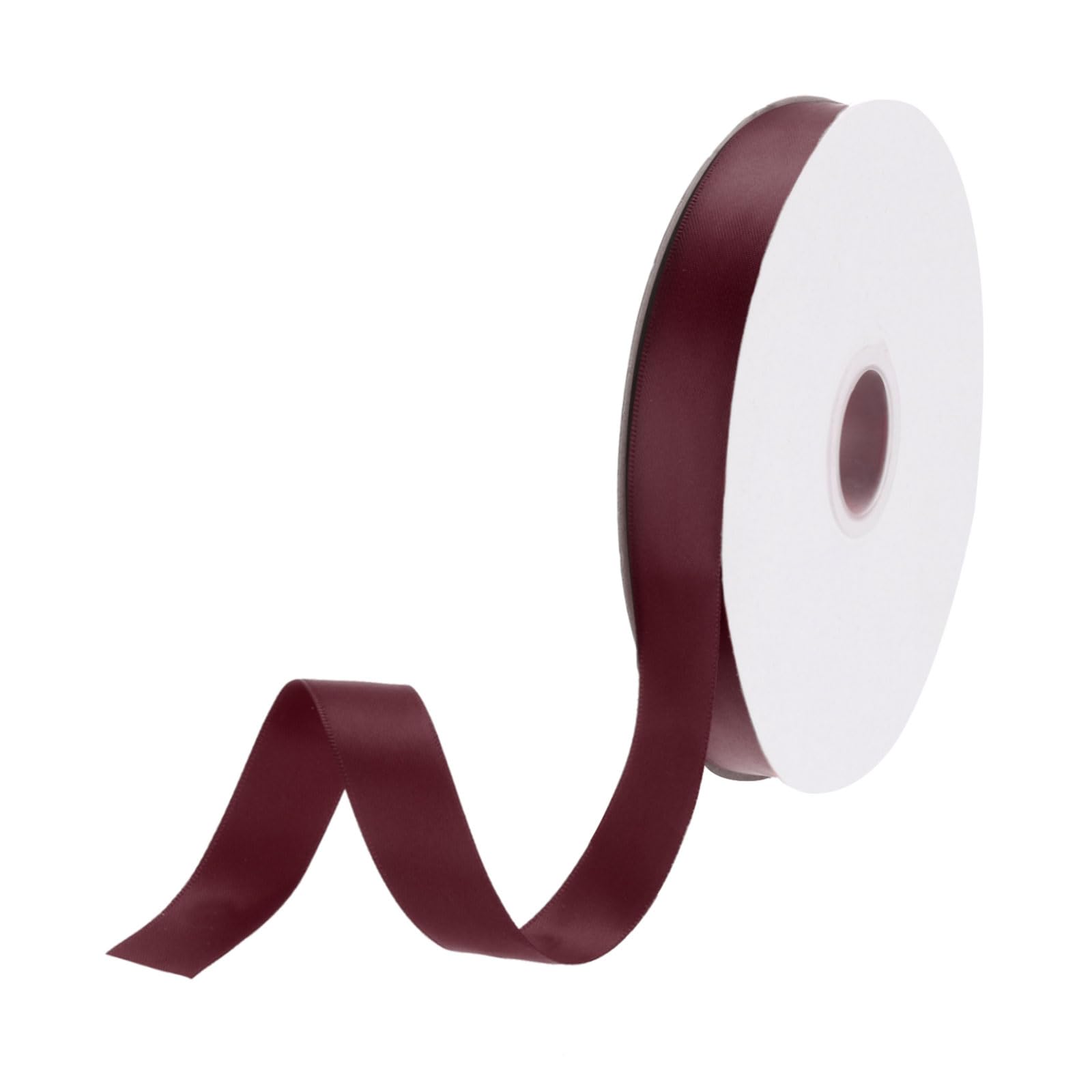 DMiotech 15mm Satin Ribbon 46m/150ft Thin Double Face Fabric Grosgrain Ribbon for Gift Wrapping Floral Hair Flower Bouquet, Dark Red