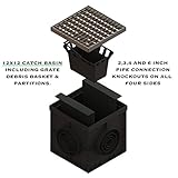 Standartpark 12 x 12 Catch Basin Galvanized Stamped Steel Grate - Partitions - and Debris Basket Package