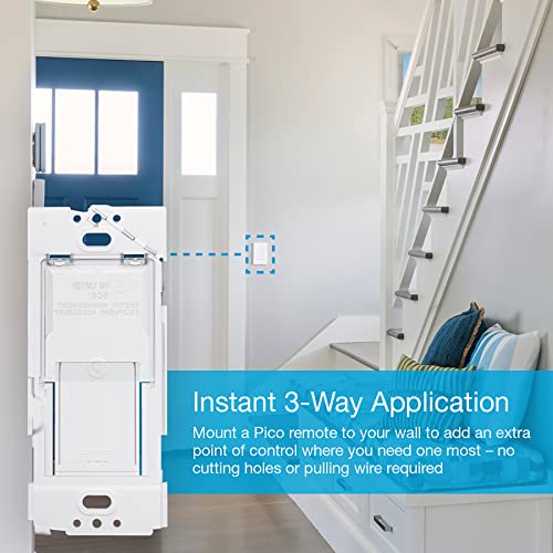 Lutron Caseta Smart Plug-In Lamp Dimmer Switch Kit with Pico Remote, Smart Dimmer for LED Lights, Table and Floor Lamps, 100W, Single-Pole/3-Way, P-PKG1P-WH - View 9