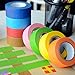 8 Roll Colored Masking Tape, 1.5 Inch Wide Craft Rainbow Masking Tape Labeling Tape Roll for DIY, Art, Coding and Labeling, 8 Colors, 80 Yards Total