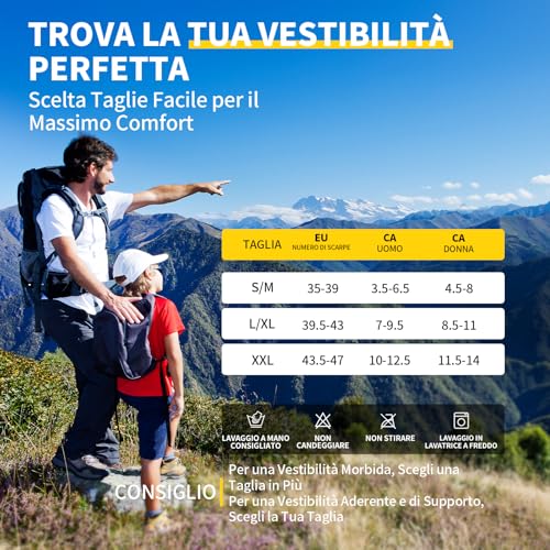 CAMBIVO Trekking Merino Wool Socks Men Women Anti Blister Sports Socks Running Breathable Socks for Hiking, Running, Mountain, Cycling, Work, Sport and Fashion, 2 Pairs
