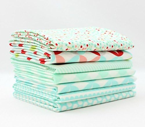 Basics - Aqua - Half Yard Bundle (BC.BA.AQ.7HY) by Bonnie and Camille for Moda