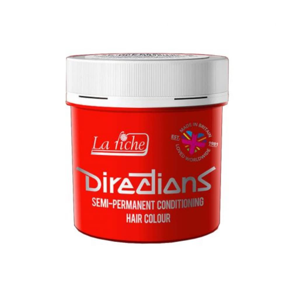 4 X New La Riche Directions Semi-Permanent Hair Color 88ml - Neon Red