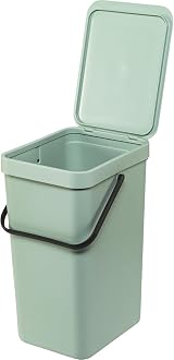 Brabantia Sort & Go 16L Jade Green Waste Bin with Stay-Open Lid view 2
