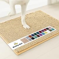 Muddy Mat® | Super Absorbent Door Mat Indoor, Microfiber Quick Dry Chenille Entryway Rug, Non-Slip Front Door Mat, Indoor Mats for Entryway, Machine Washable Pet Rug, Beige 24