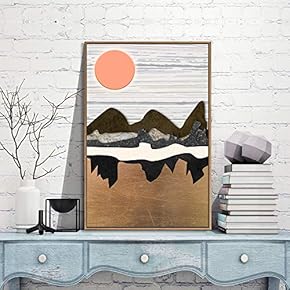 Framed Canvas Wall Art for Living Room, Bedroom Nordic Style Mountains Canvas Prints for Modern Home Decoration Ready to Hang - 16"x24" inches