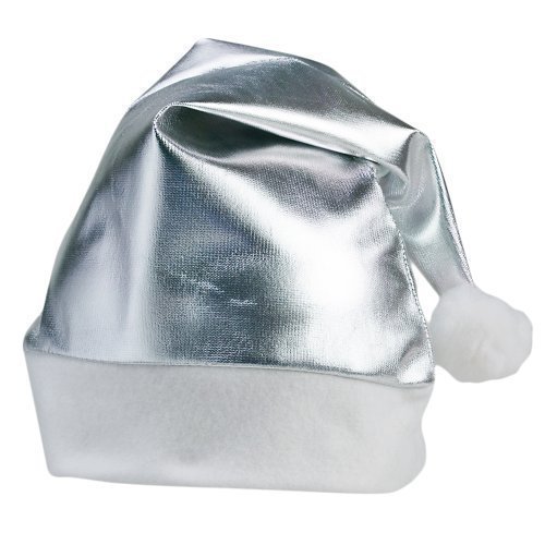 eBuyGB Adults Unisex Festive Christmas Santa Hat (Silver)