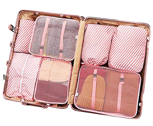 image for PACTIVE Packing Cubes for Travel, 6/7/8/9 Set Luggage Organizer With S