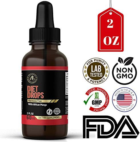 iPro Organic Supplements Ultra Diet Drops 2 oz of Natural African Mango Extract Dietary Liquid for Rapid Weight Loss Burn Fat Healthy Appetite Suppressant Heart Health Metabolism & Energy Booster