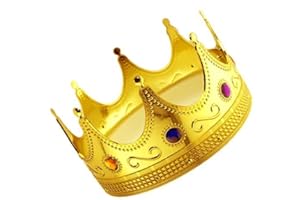 Adorox Gold Royal King Plastic Crown Prince Costume Accessory