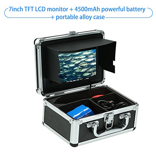 OWSOO Fish Finder Underwater Camera Portable Alloy Case With 7'' LCD Video Monitor Anti Sunshine Shield Sunvisor For Ice/Sea/River Fishing (Camera Not Included) - Thumbnail 4