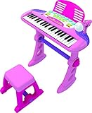 CHILDRENS TOY ELECTRONIC KEYBOARD With 37 Keys (PINK)