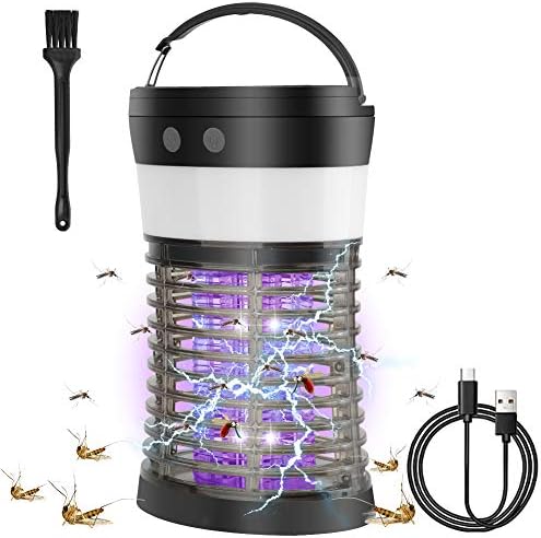 Vooph 電撃殺虫器 蚊取り器 電撃 捕虫器 蚊ランプ 殺虫ライト Ledランタン 電撃殺虫灯 蚊取りと照明両用 野外 アウトドア テント Uv光源誘引式 Usb充電式 臭さなし 薬剤不要 コンパクト静音 省エネ 防水 安全 誘虫灯 妊婦赤ちゃんペット安心安全 電気殺虫機 蛍光灯 虫取り