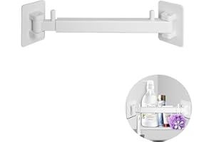 ZENGSHI LIFE MUSEUM RV Shower Corner Storage Bar Base Angle and Adjustable Rod Length Bottom White Corner Frame Suitable for Fixing Toilets in RVs (1)