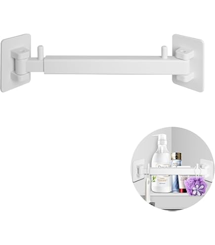 2Pack RV Shower Corner Storage Bar, Adjustable Stainless Steel