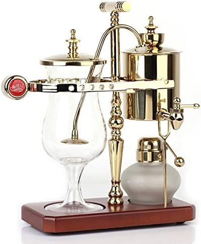 DGCoffee Belgian Belgium Luxury Royal Family Balance Syphon Coffee Maker Classic Single Column (Golden)