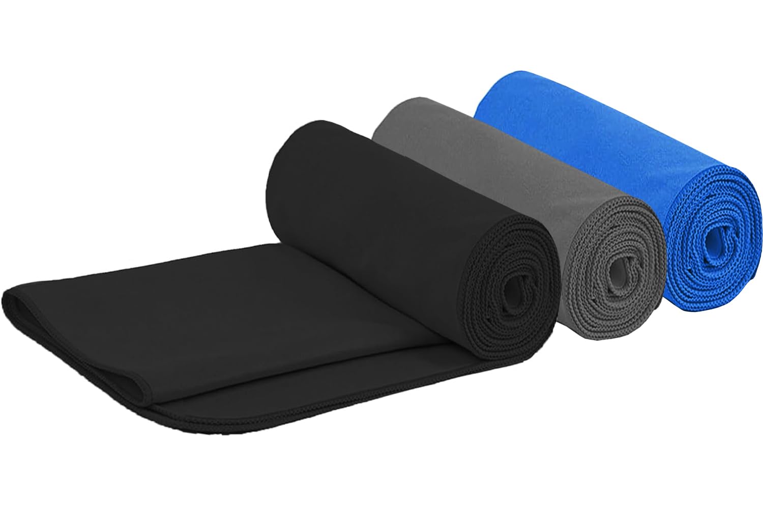 HIDMD Microfibre Sports Towel Mcrofiber Gym Towels for Sweat Swimming Yoga Beach Travel Bath Shower Fitness Exercise Lightweight Camping 40x80cm 3 Pack Blue+Black+Grey