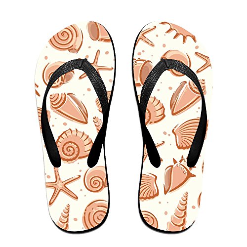 Unisex V Flip Flops Seashells Vector Personalized Summer Slipper