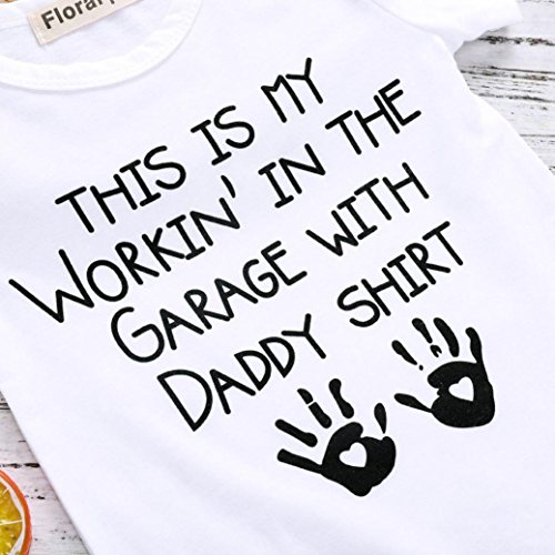 Baby Boys Girls Letter HAPPY Birthday Daddy Romper Outfit Clothes Cuekondy Summer Newborn Infant Toddler Jumpsuit (White 2, 6M) - Thumbnail 2