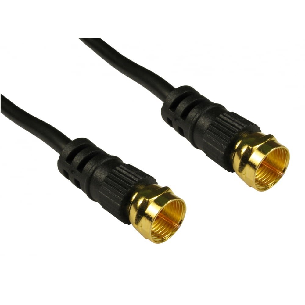 JAFSAL ONLINE Coaxial Satellite Cable F Type Male Connectors 75ohm Screw Connector Lead Compatible With Sky Black/White GOLD VIRGIN MEDIA SKY Q HD TV TIVO & SUPERHUB- 5 Meter