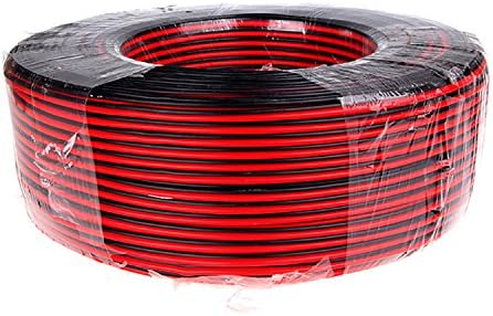 Wellite 25FT 18-2 AWG Gauge Electrical Wire, Low Voltage for Landscape Lighting System, Red&amp;Black Parallel Wire