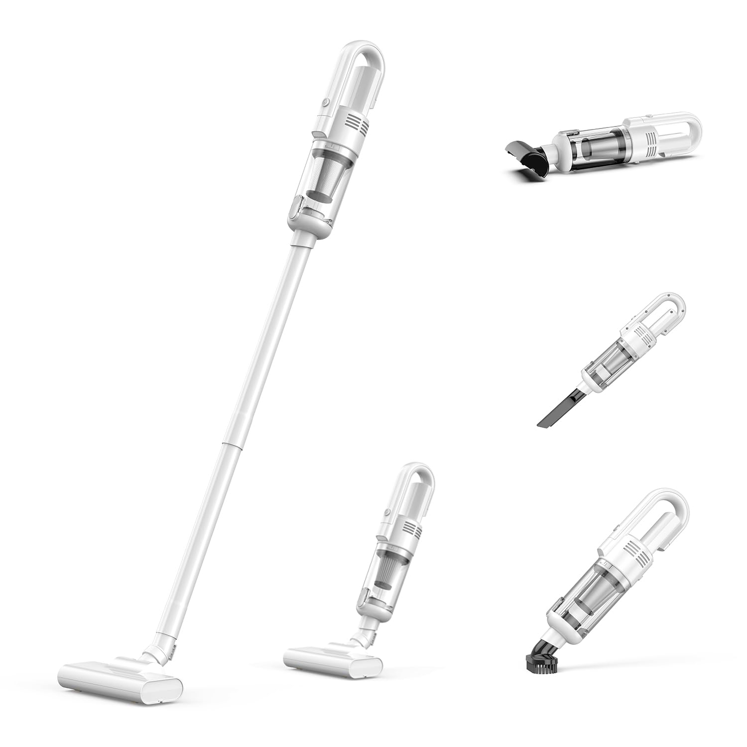 掃除機 コードレス Fochai【15000pa 強力吸引 革新モデル】スティック電気掃除機 5WAY 5種類ノズル 軽量 Type-C充電式 一人暮らし LEDライト照明 ワンプッシュでゴミ箱を開ける 水洗可能なステンレスフィルター HEPAフィルター 日本語取扱説明書 車用/家庭用 ハンディー クリーナー スティック 一クリーナー商品画像