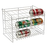 Atlantic Gravity-Fed Compact Single Canrack - Kitchen Organizer, Durable Steel Construction, Size Fits Most Pantries, PN1002 in White