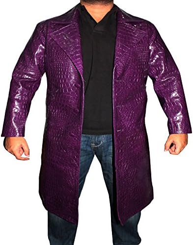 Hollywood Jacket Suicide Squad Jared Leto Joker Leather Coat (3XL, Purple)