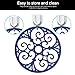 Hehoilam Silicone Carved Trivet Mats Set for Table Dishes and Pot Holders, Mug Coasters, Modern Kitchen Hot Pads for Pots & Pans (Round, Set of 3, Navy Blue)