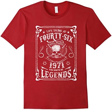 Men's Life begins at 46 - 1971 - the birth of legends (v.2017) Medium Cranberry