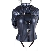 Leather Body Harness Straight Jacket Hand Cross Arm Guard Sleeve Adjustable Halloween Novelty Fancy Cosplay Costume