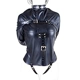Leather Body Harness Straight Jacket Hand Cross Arm