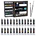 Acrylic Paint Set 24 Colors with 2 Brushes Perfect For Canvas, Wood, Ceramic. Non toxic & Vibrant Colors. Premium Quality Kit For Professional Artist, Students, Beginners & Kids